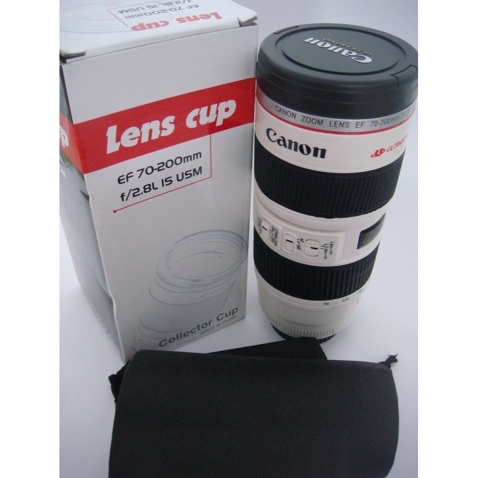 Gelas Botol Mug Lensa Canon EF 70 200mm Stainless steel 560 ml   Putih