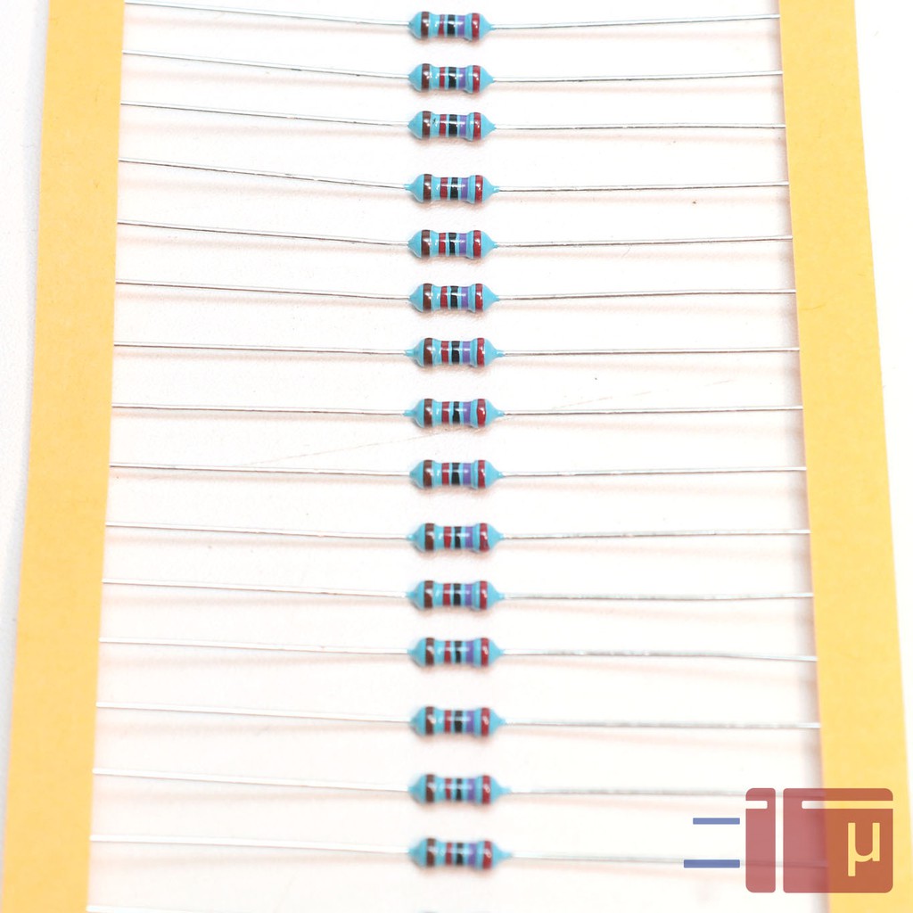 x10 Resistor 27K 1/4W Metal Film 1% Taiwan Kaki Tembaga