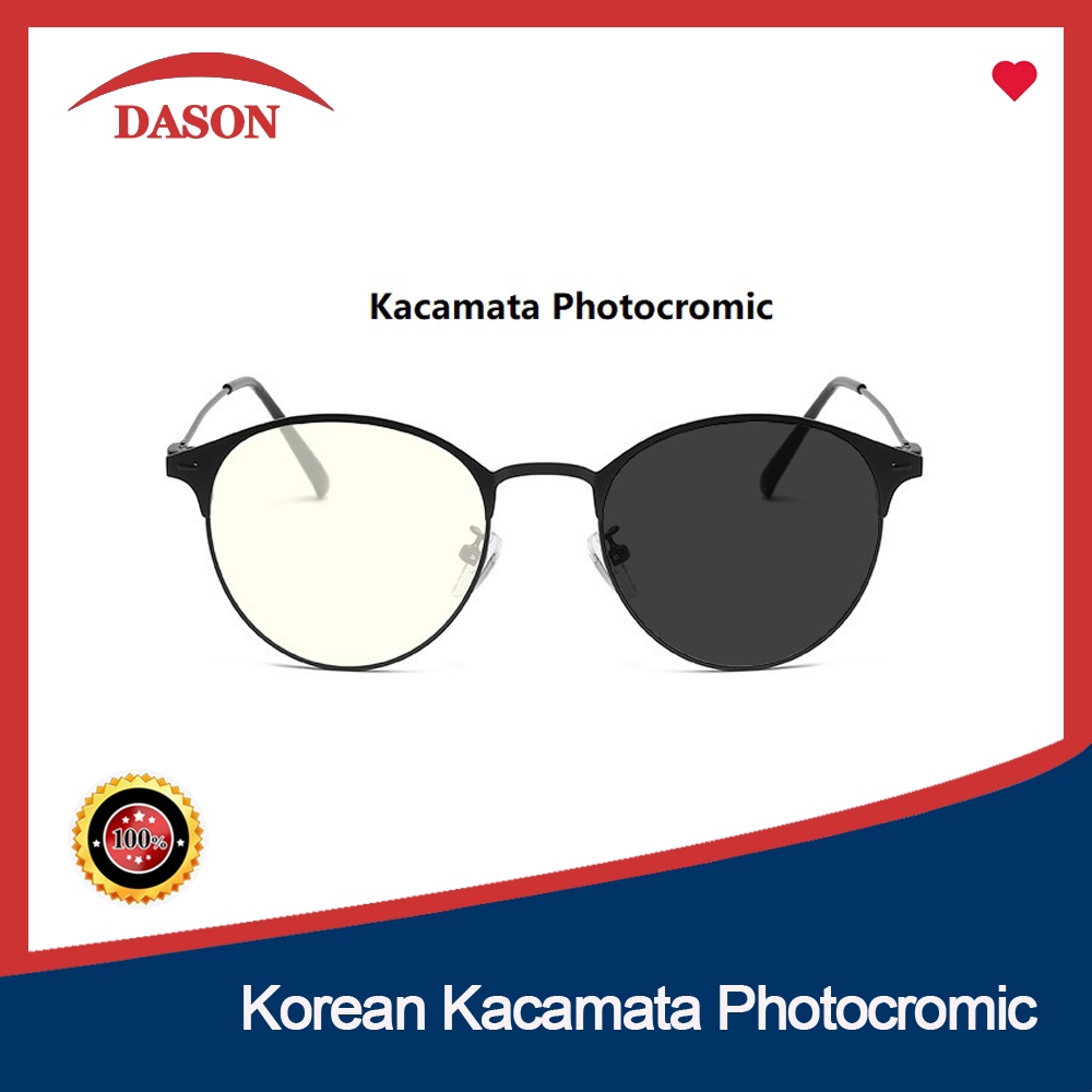 Kacamata Photocromic Korea / Anti Radiasi 2 In 1 Potokromik Photochromic Pria Wanita Blue Ray PTC7001