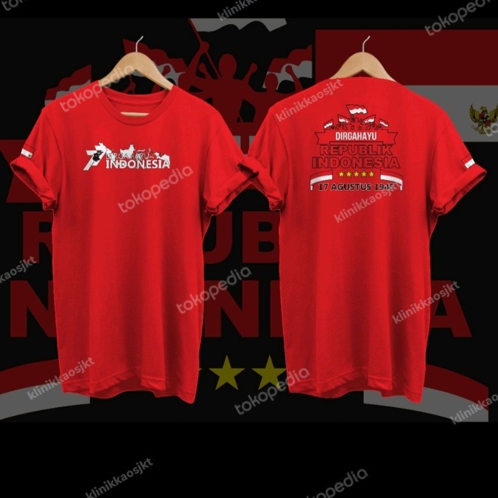 BAJU - KAOS DIRGAHAYU RI 77 - TSHIRT HUT KEMERDEKAAN INDONESIA TYPE 9