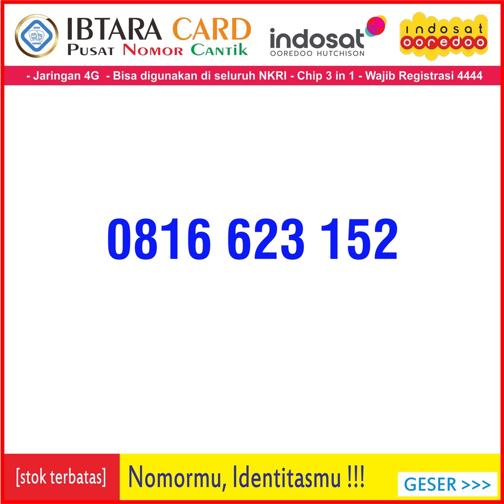 Kartu Perdana Indosat Nomor Cantik 10 Digit KODE I-500