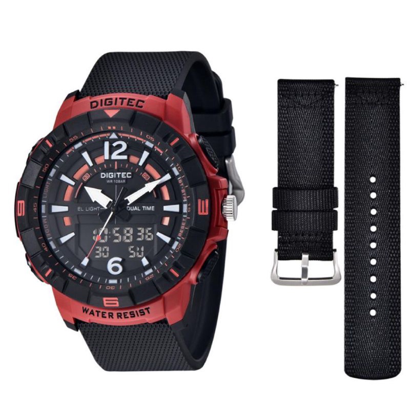 Digitec 2130 original Double tali jam tangan pria Digitec DA 2130 DG 2130 garansi