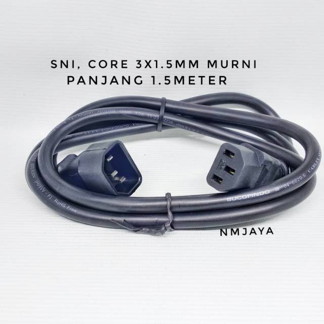 Kabel Power CPU Monitor 1.5Meter SNI inti 3x1.5mm murni C13 C14