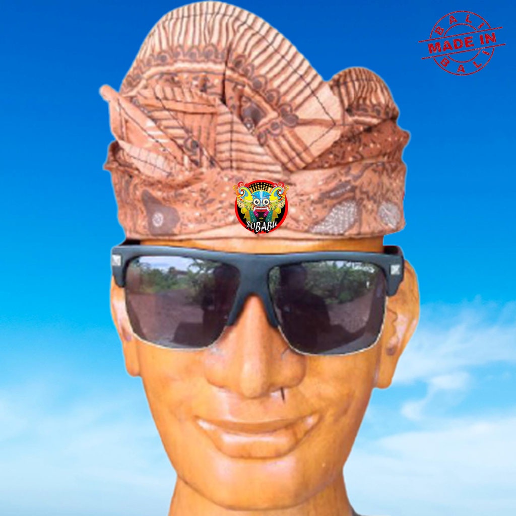 Udeng Bali Setengah Jadi Motif Batik Tulis - Ikat Kepala Pria Khas Bali Batik - Blangkon Bali