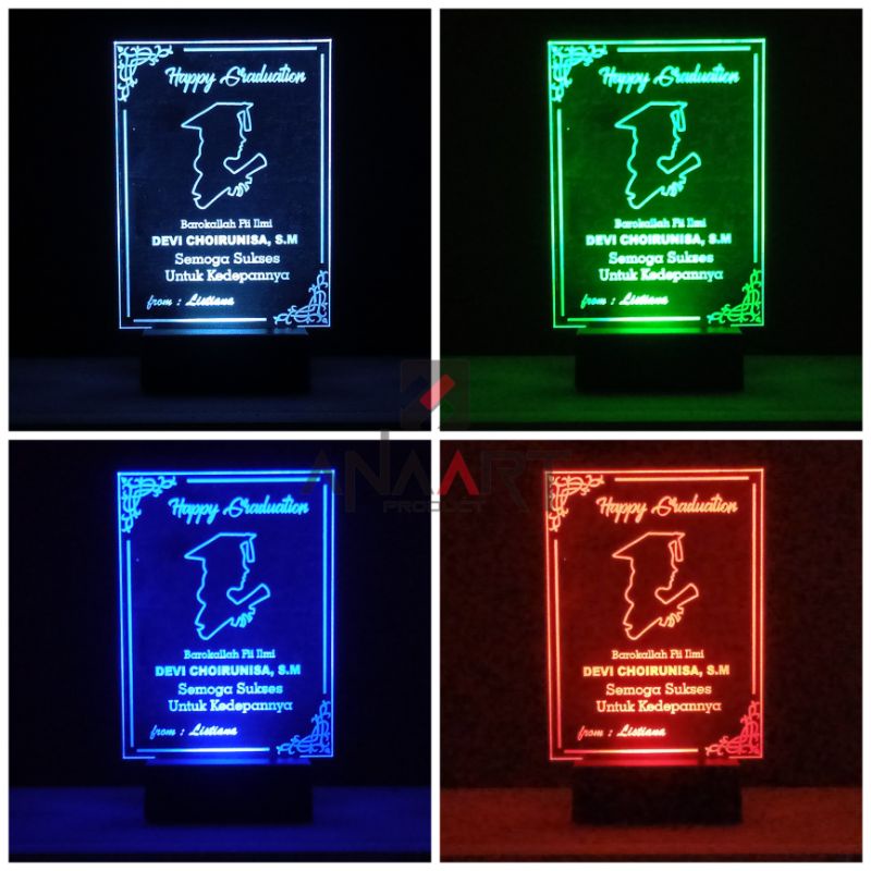 CUSTOM LAMPU AKRILIK / KADO WISUDA AKRILIK