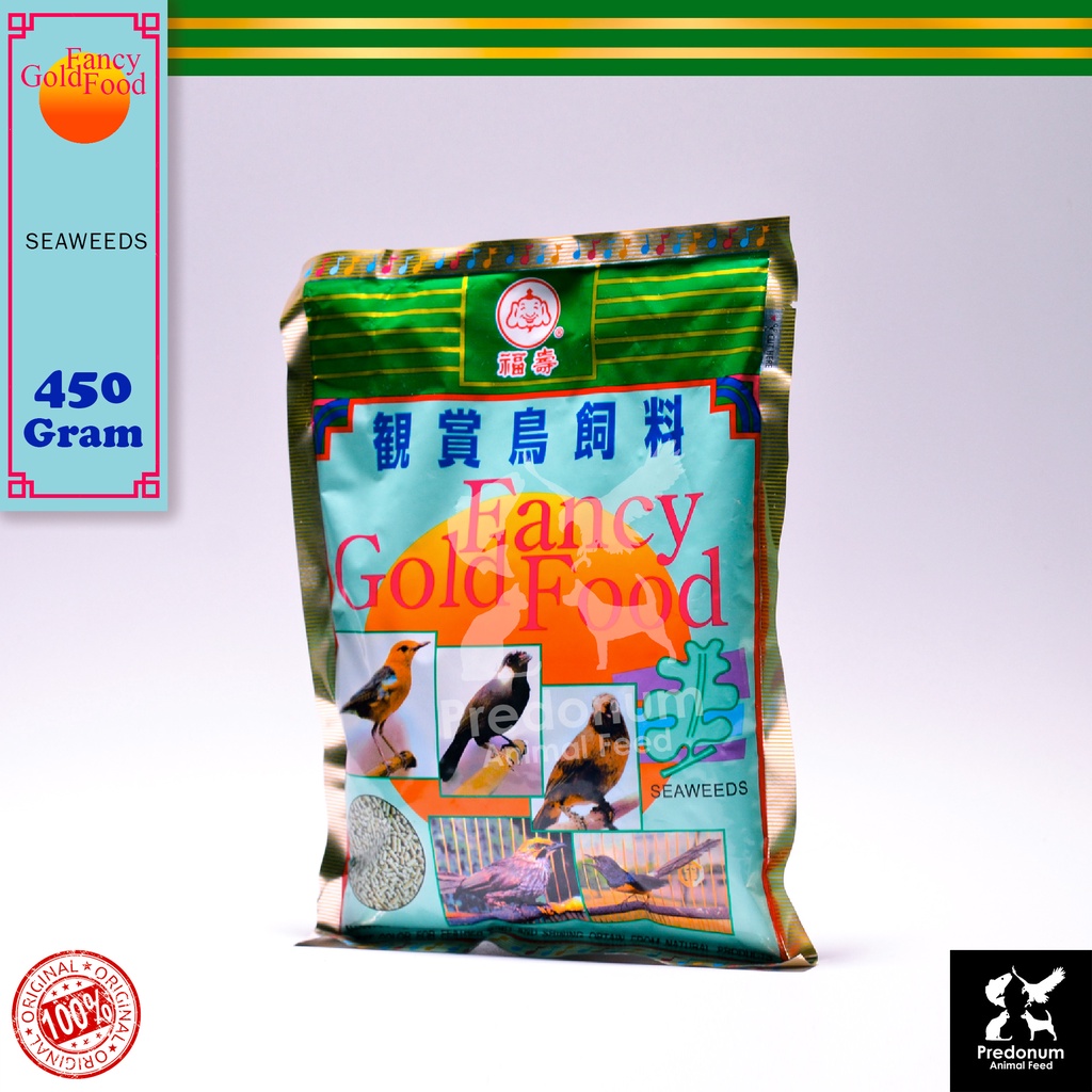 Fancy Gold Seaweed / Rumput Laut Voer Pakan Jalak Murai Kacer 450 Gram