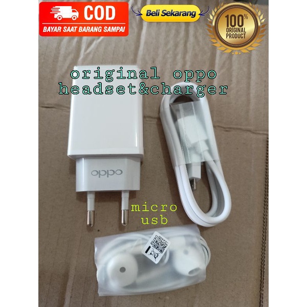 Charger oppo A16 Casan oppo A17 Bonus Hedset Hanset Henset Hansfree Earphone Charger Bonus Headset o