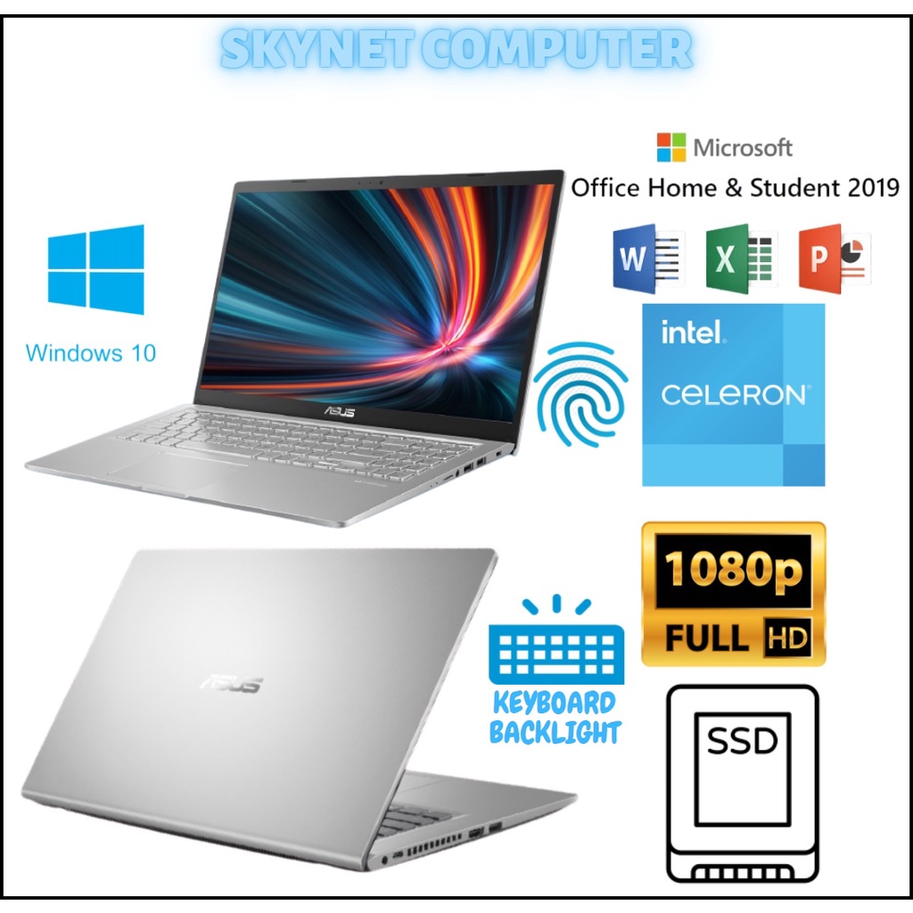 ASUS VIVOBOOK A509FA INTEL 4305U RAM8GB SSD512GB 15,6FHD WINDOWS 10 + OHS 2019 ORIGINAL