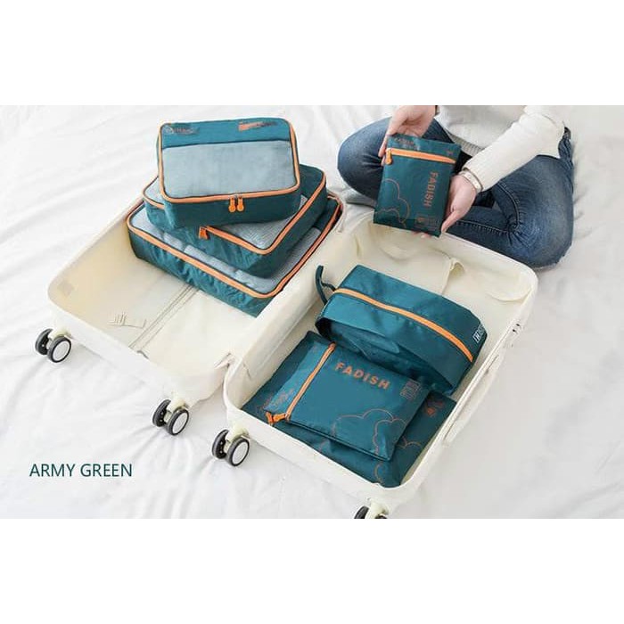 TT1104 b671 travel bag fadish organizer 7 in 1 set isi 7 tas fungsi berbeda