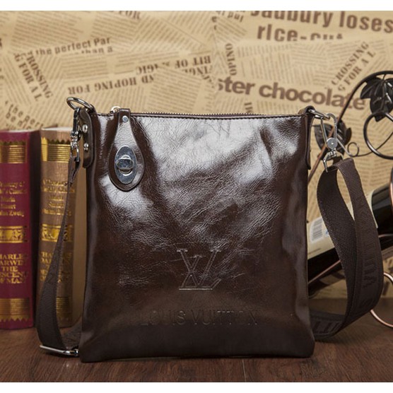 TAS SELEMPANG PRIA KEREN KULIT IMPORT - LV