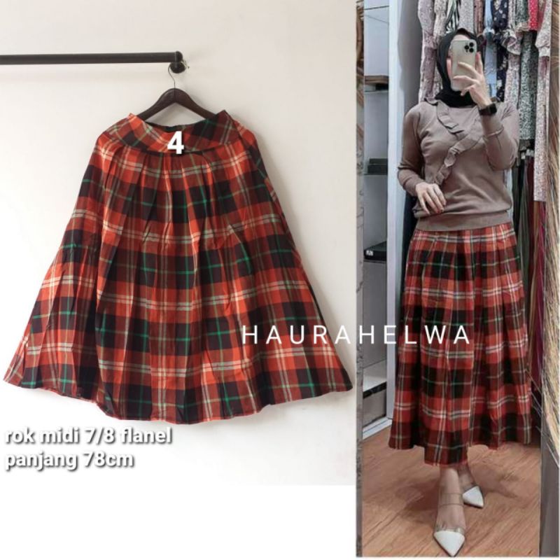 ROK FLANEL IMPORT MIDI 7/8 TARTAN HAURAHELWA-4