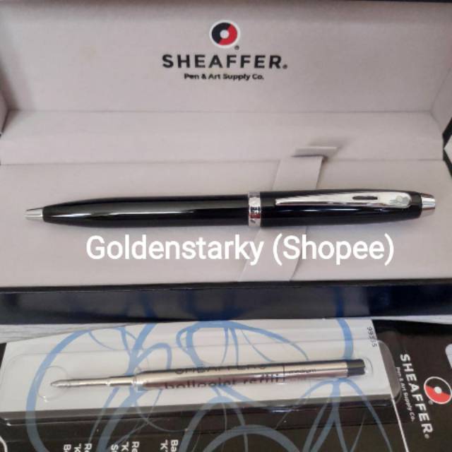 

Paket 1 Klik: 1pcs Sheaffer SGC100 Glossy Black CT Ballpoint + 1pcs Refill Ballpoint