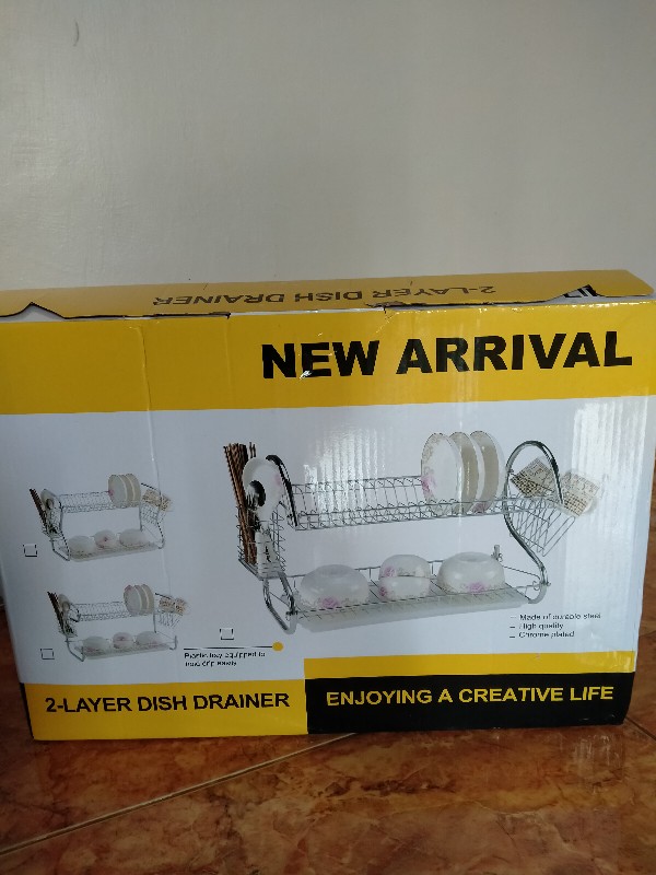 Rak Piring Stainless Steel  Minimalis 2 Tingkat | Rak Piring Dapur