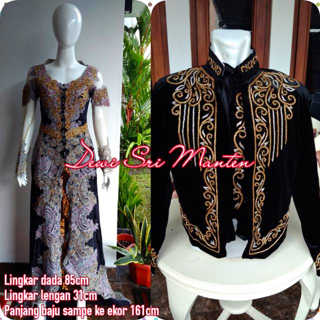 Set baju bludru sepasang