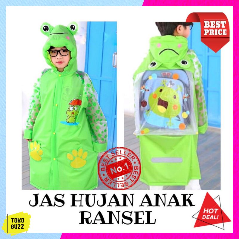 JAS HUJAN ANAK Perempuan Karakter / Jas Hujan Anak Laki Laki Ransel PREMIUM Raincoat Anak MURAH