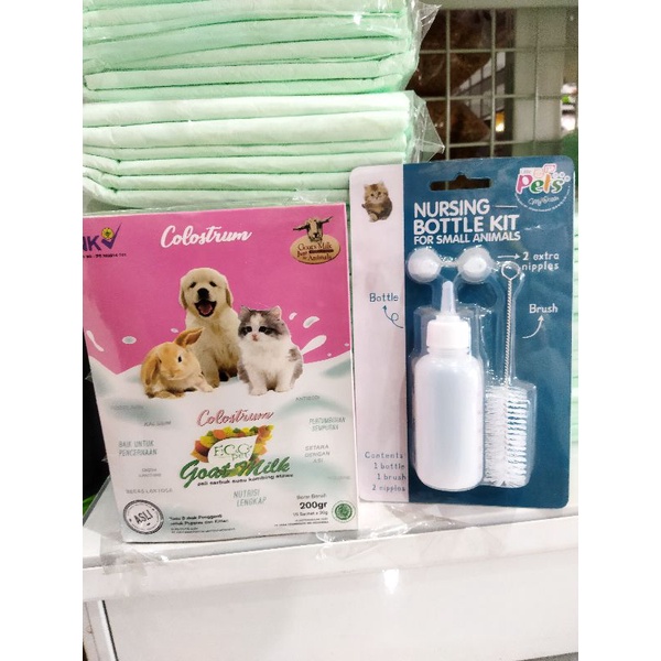 promo paket 1box susu eco pet colostrum goat milk free nursing bottle kit