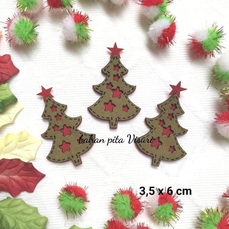 Aplikasi Pohon Natal Karet Double 3,5 x 6 cm