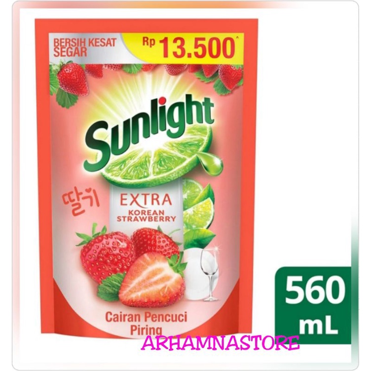 SUNLIGHT Sabun Cuci Piring Korean Strawberry 560ml