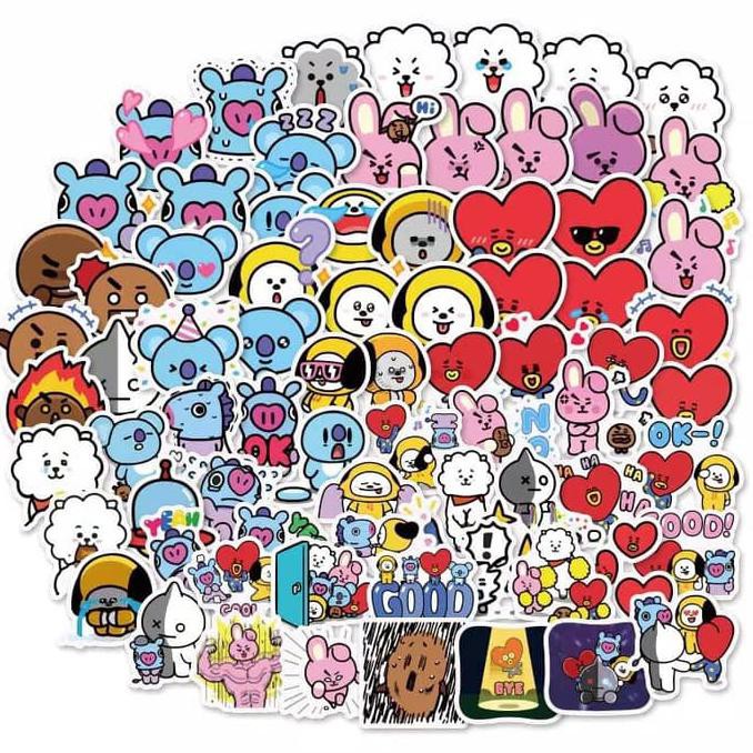 

Produk Terbaik] Rs!! Sticker Kpop Bangtan Boys Bt21 Cartoon Graffiti Stiker Bts 40Pcs