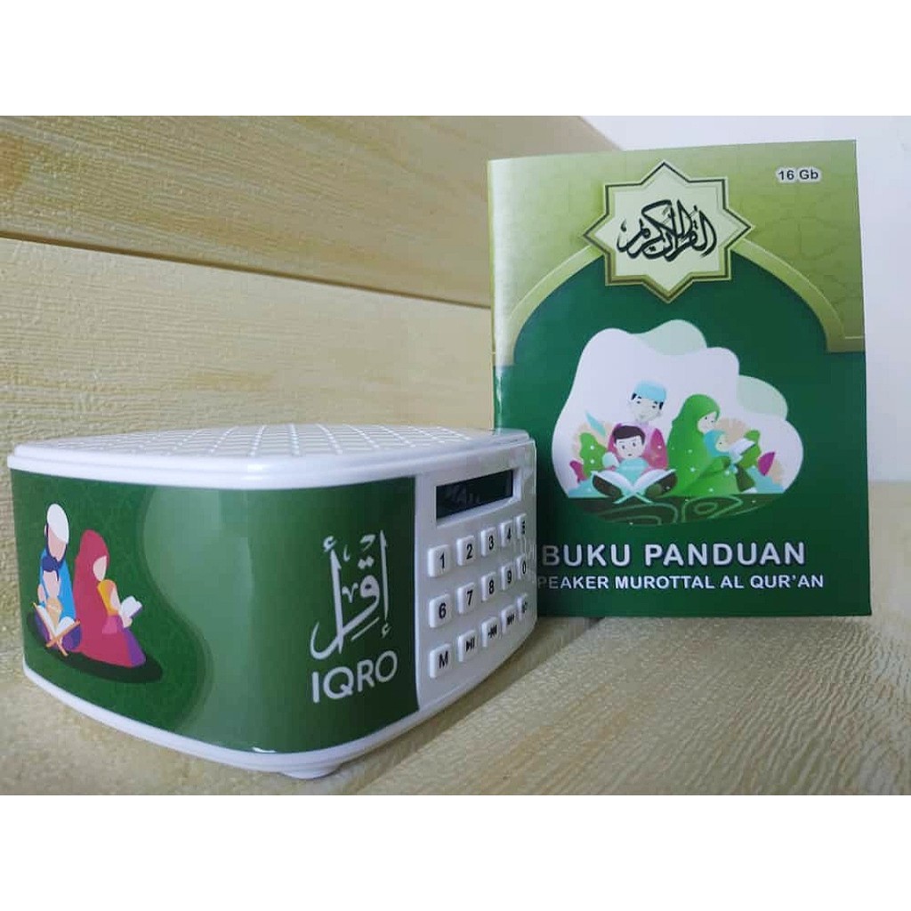 SPEAKER MUROTTAL SPIKER MUROTAL AL QURAN  BLUETOOTH Plus Chip 16GB Q600-Hijau Tua