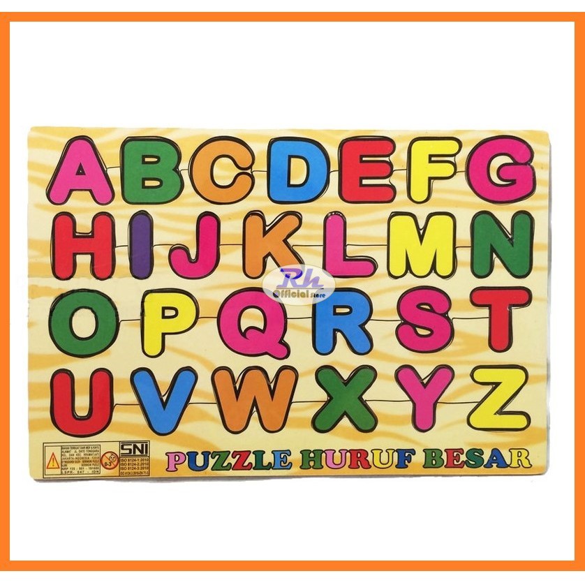 Mainan Edukasi Anak Puzzle Kayu Huruf Abjad Alphabet