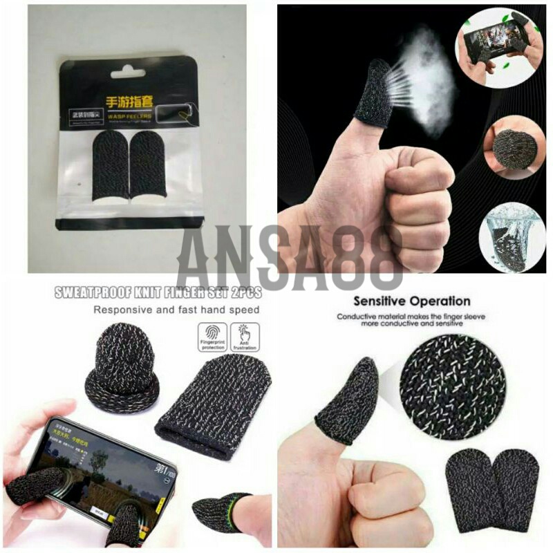 isi 2 sarung jempol gaming pubg 1 pasang sarung jari gaming sensitif anti keringat