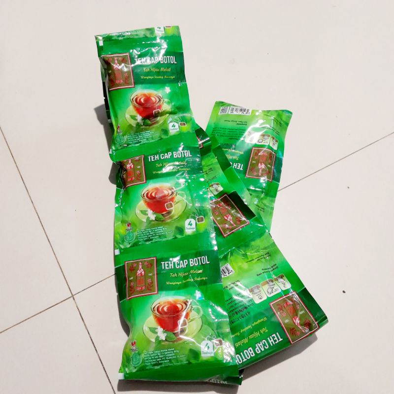 teh cap botol hijau celup 1 renceng isi 12 sachet