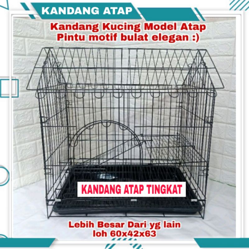 Kandang Kucing Tingkat 2 Jumbo Atap Rumah