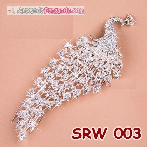 [STOK TERBATAS] AKSESORIS PESTA WANITA PENGANTIN MODERN SILVER MERAK SRW003