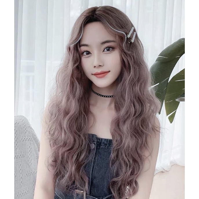 C8257 full wig korean mermaid wave tanpa poni 65 cm