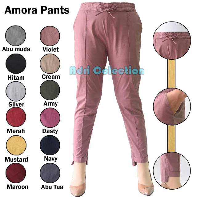  Celana  Kerja  Wanita Formal Model Basic Lurus Bahan  Stretch 