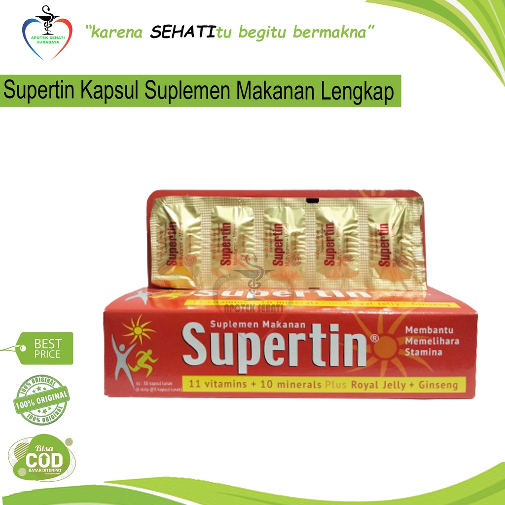 Supertin Kapsul Suplemen Kesehatan Multivitamin Meningkatkan Daya Tahan Tubuh