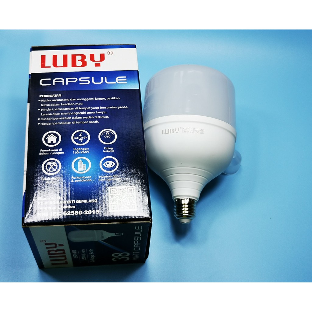 Lampu LED CAPSULE 38 watt Merk LUBY Cahaya Putih Garansi 2 tahun