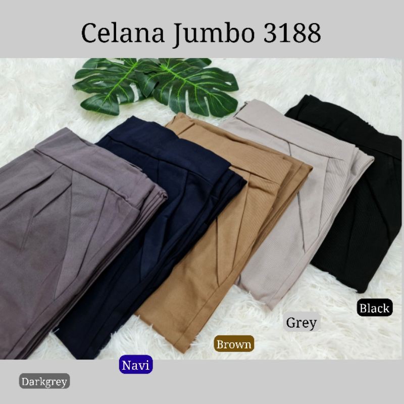 Celana Kerja Wanita Soft Jeans Twill Super Jumbo 3188