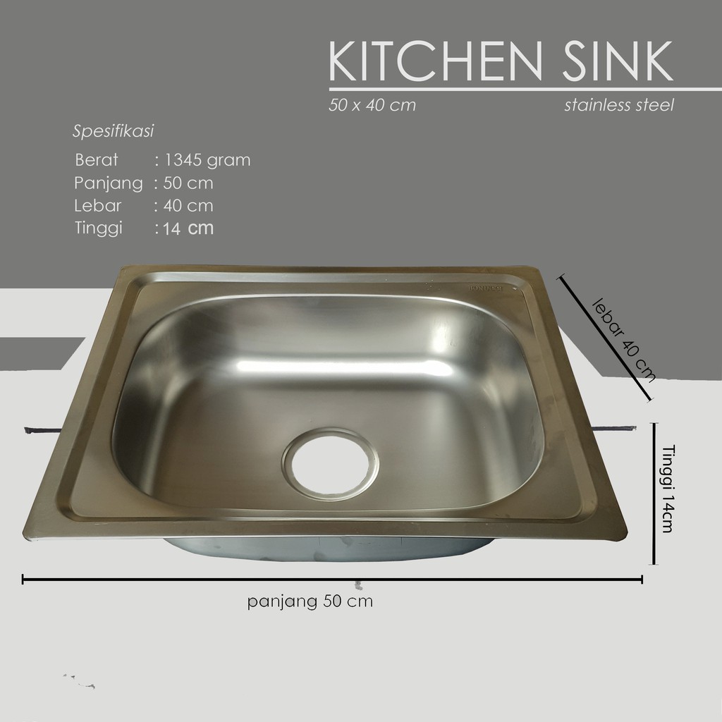 Bak Cuci Piring 1 Lubang / Promo Bak Cuci Piring / Sink Cuci Piring / Free Afur Selang Kran