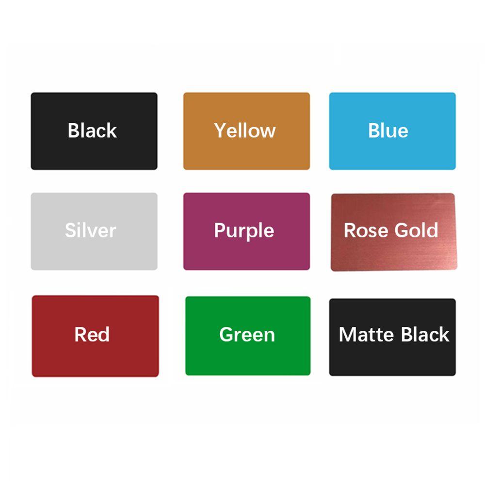R-flower 50pcs/Set Kartu Nama Perlengkapan Kantor Kartu Nama Aluminium Grafir Laser