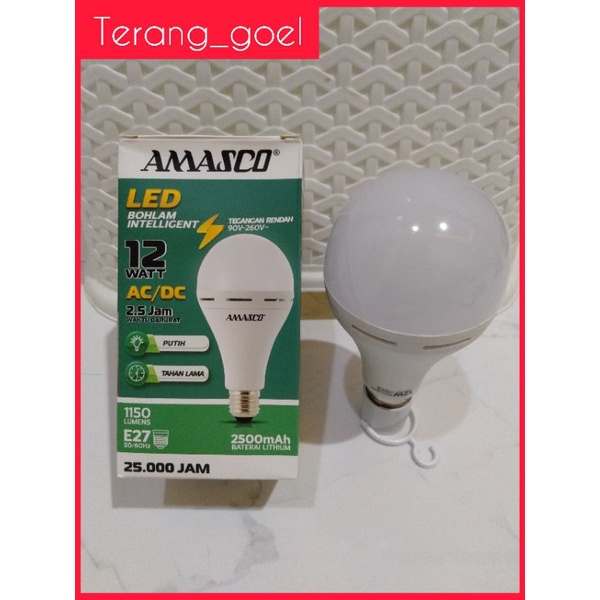 LAMPU EMERGENCY LED 12 WATT PRIME AMASCO / AMASCO LAMPU LED EMERGENCY AC DC