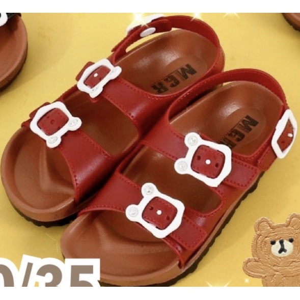 Sandal Let Jelly Anak Remaja Cewek Cowok Ban 2 Gesper Beruang Bear Putih Lucu Cantik Casual Keren Impor MGR Mokaya Balance (1301)/ Size 30-35
