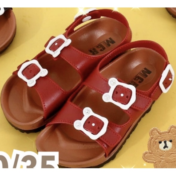 Sandal Let Jelly Anak Remaja Cewek Cowok Ban 2 Gesper Beruang Bear Putih Lucu Cantik Casual Keren Impor MGR Mokaya Balance (1301)/ Size 24-29