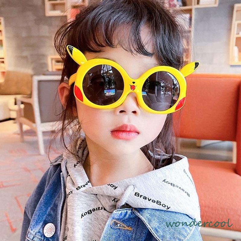 Kacamata Kartun Pikachu Kacamata Perlindungan UV Polarized Sunshade Anak-anak-Won