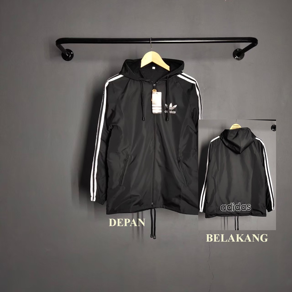 COD ADIDAS - JAKET PARASUT ADIDAS WINDBREAKER PRIA WANITA SIZE M-XXL - JAKET ADIDAS SPORTY