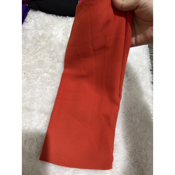 selendang sifon cref warna buah naga-Teracota