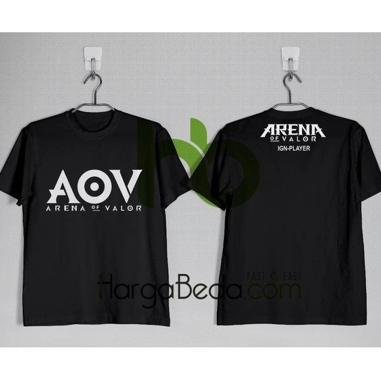 AOV KAOS GAME AOV ARENA OF VALOR CUSTOM NICK IGN LENGAN PENDEK HITAM GAME AOV