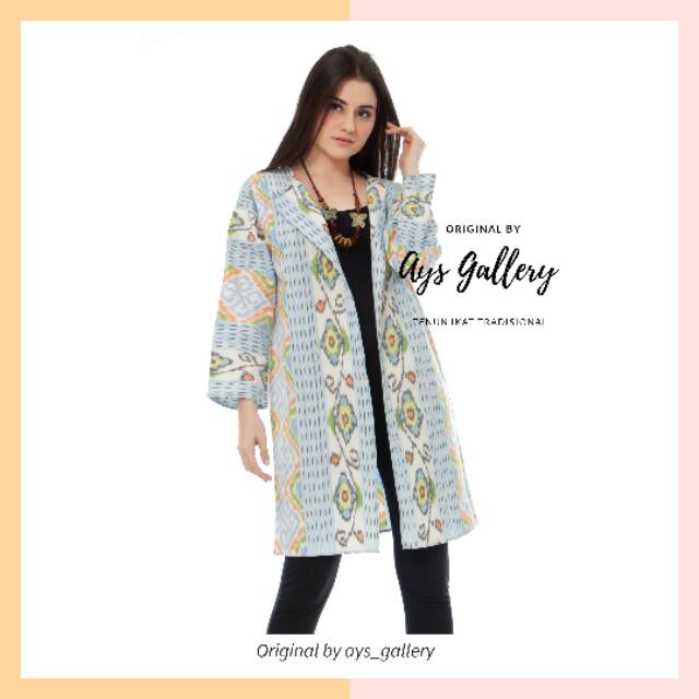 LONG OUTER TENUN MURAH ASLI (SERI BLUE SKY)