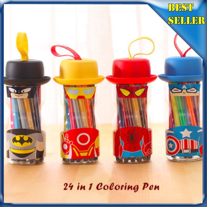 

24 in 1 Coloring Pen &#40-kemasan botol unik- isi 24 warna&#41-