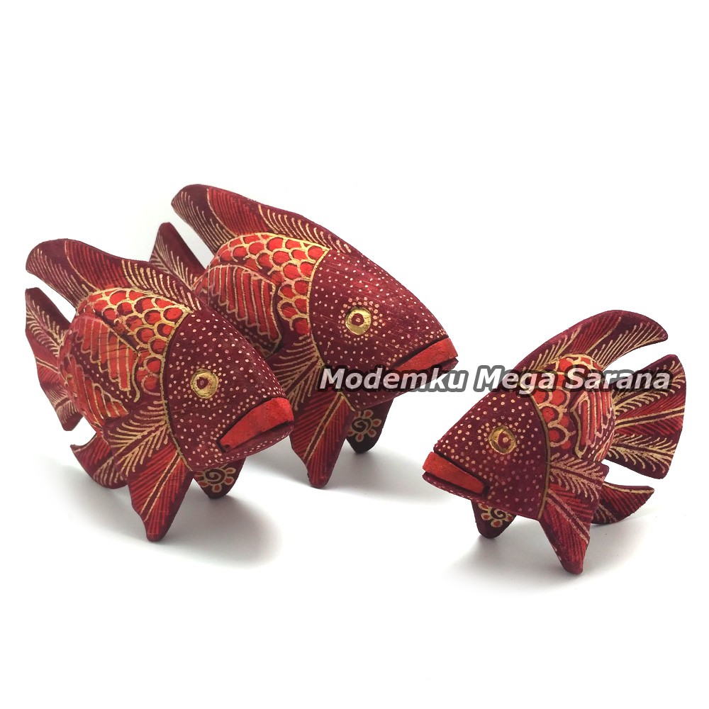 Pajangan Miniatur Ikan Batik Khas Jogja Isi 3pcs