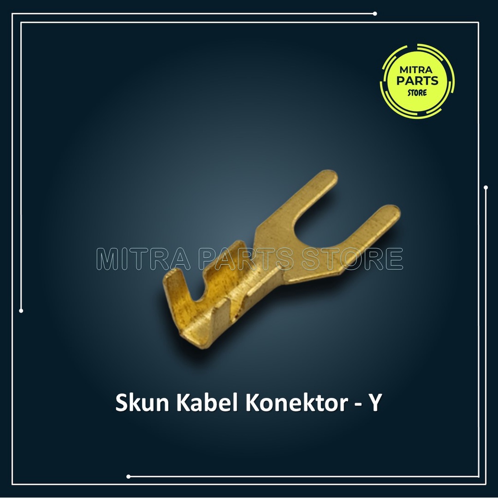 Skun Sekun Terminal Konektor Kabel Model Y Garpu ukuran 7mm 10 SET untuk Motor Mobil