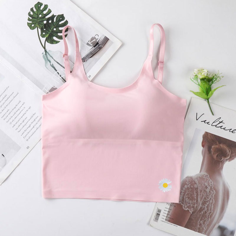 ❀ Chingu ❀ PW107 COD Tanktop Bra Wanita Mulus Crop Top Tanpa Kawat With Cup Bra Seamless Import Surabaya