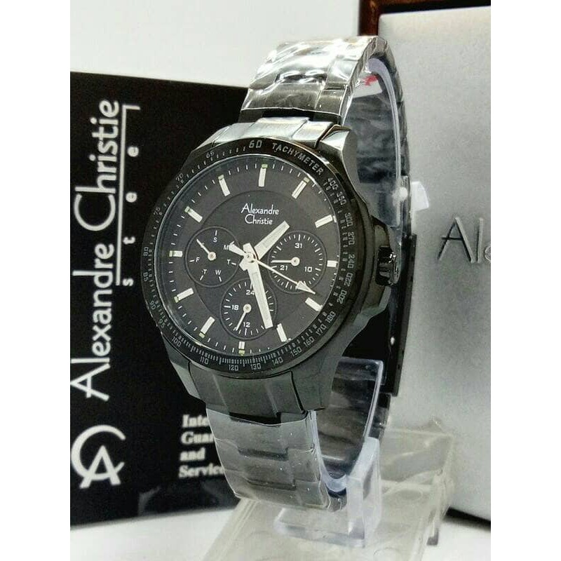 ALEXANDRE CHRISTIE WATCH AC 6352 WANITA FULL BLACK ORIGINAL