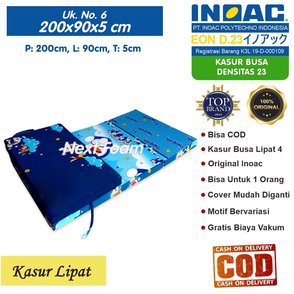 Kasur Busa Lipat Inoac Ukuran No 6 200x90x5 cm Tebal 5 cm EON D23 ORIGINAL INOAC Asli